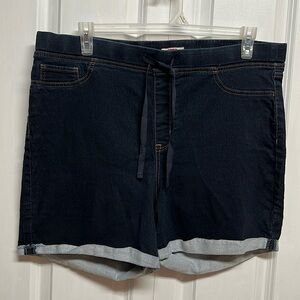 L.e.i. Dark Blue 3 Pocket Pull Up high Rise Chino Shorts Plus size 3X